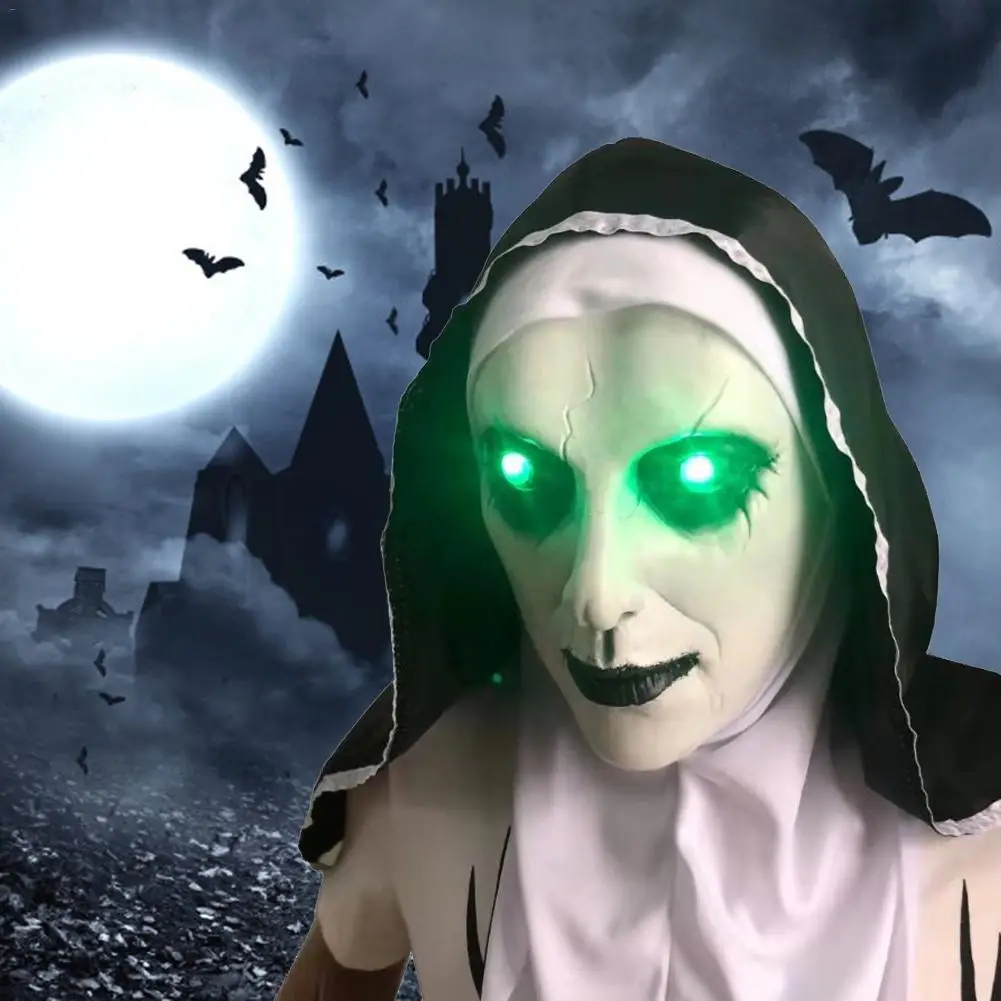 

Halloween Scary Mask The Nun Horror Mask Cosplay Ghost Face Shield Scary Frightened Female Face For Parties Carnivals Easter