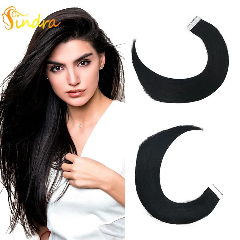 Sindra лента для наращивания человеческих волос естественного цвета лента для наращивания волос в волосах натуральные волосы с неповрежденной кутикулой