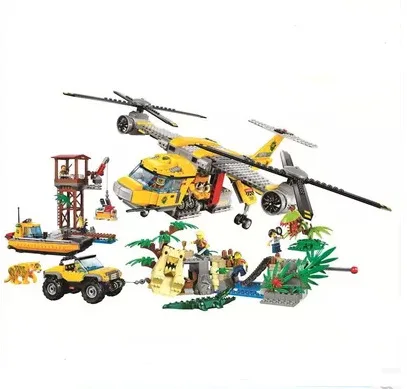 

Bole 10713 Compatible Granule City Series Jungle Adventure Transport Base Assembled Building Blocks Toy