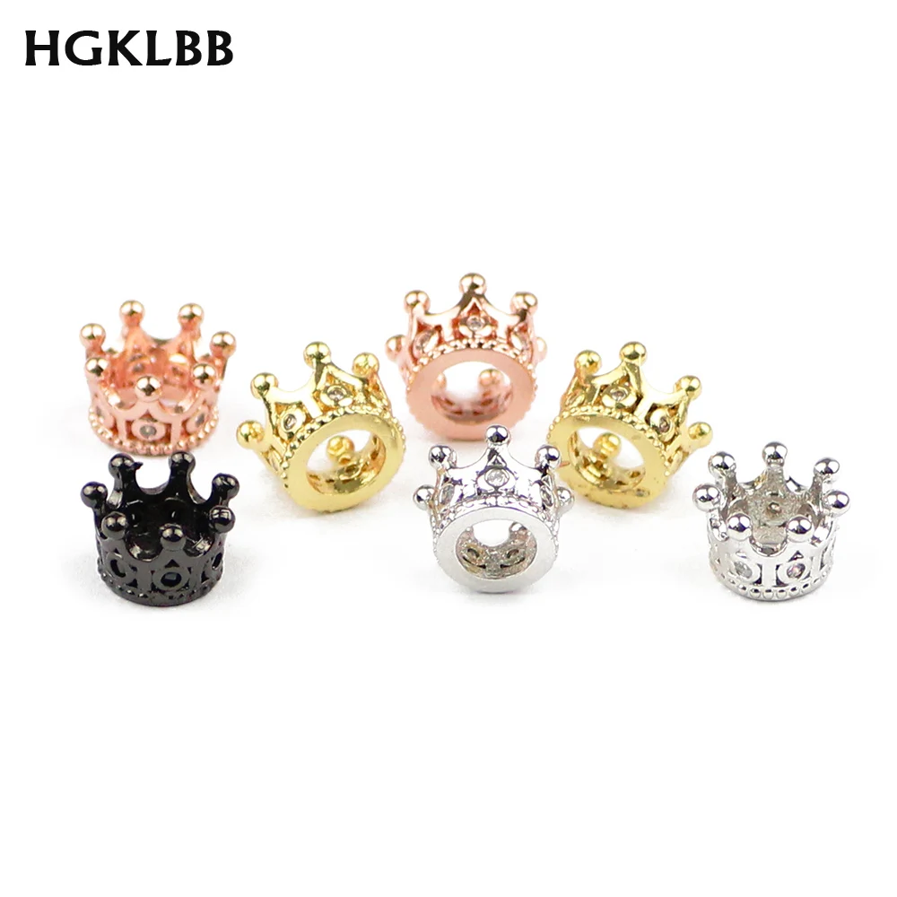 4 шт. медные бусины HGKLBB с императорской короной спейсеры 11*6 мм золотые