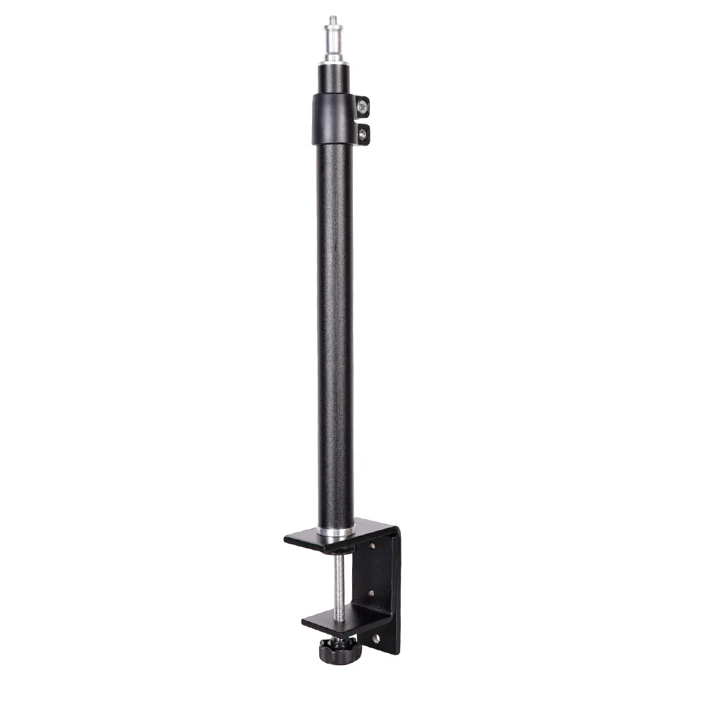 Desk Mount Stand, 12.9-22inch Tabletop C Clamp Mount Stand, Adjustable Table Aluminum Light Stand with Standard 1/4 Screw Tip fo