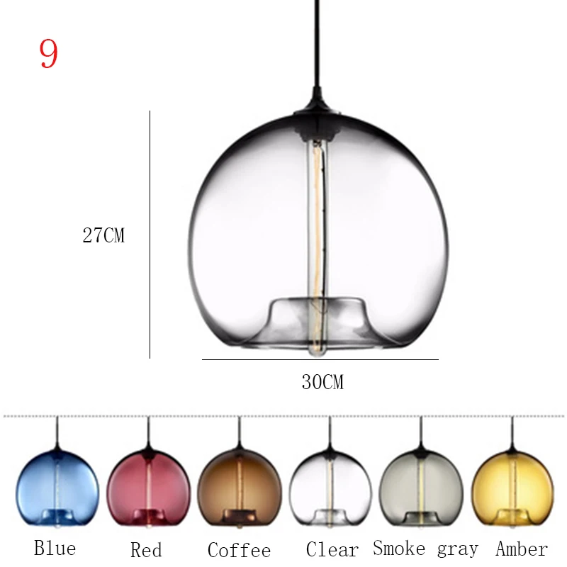 Скандинавский Лофт Led подвесной светильник современный цветной стеклянный подвесной светильник s гостиная ресторан спальня светильник Светильник ing - Цвет корпуса: 9