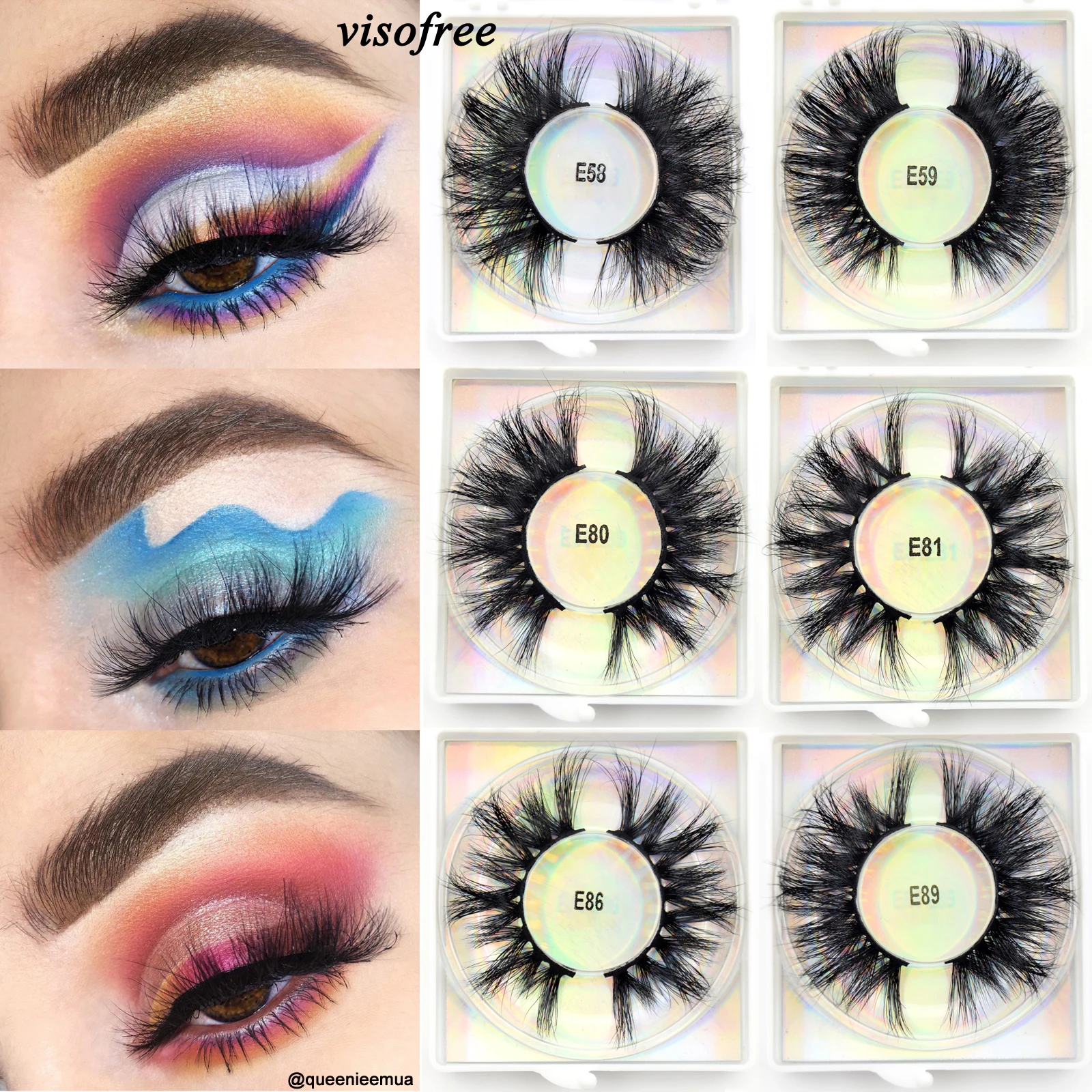 Visofree, 25 мм, ресницы 3D, норковые ресницы,, безжалостные, норковые ресницы 25 мм, накладные ресницы, макияж, драматические, длинные, толстые ресницы