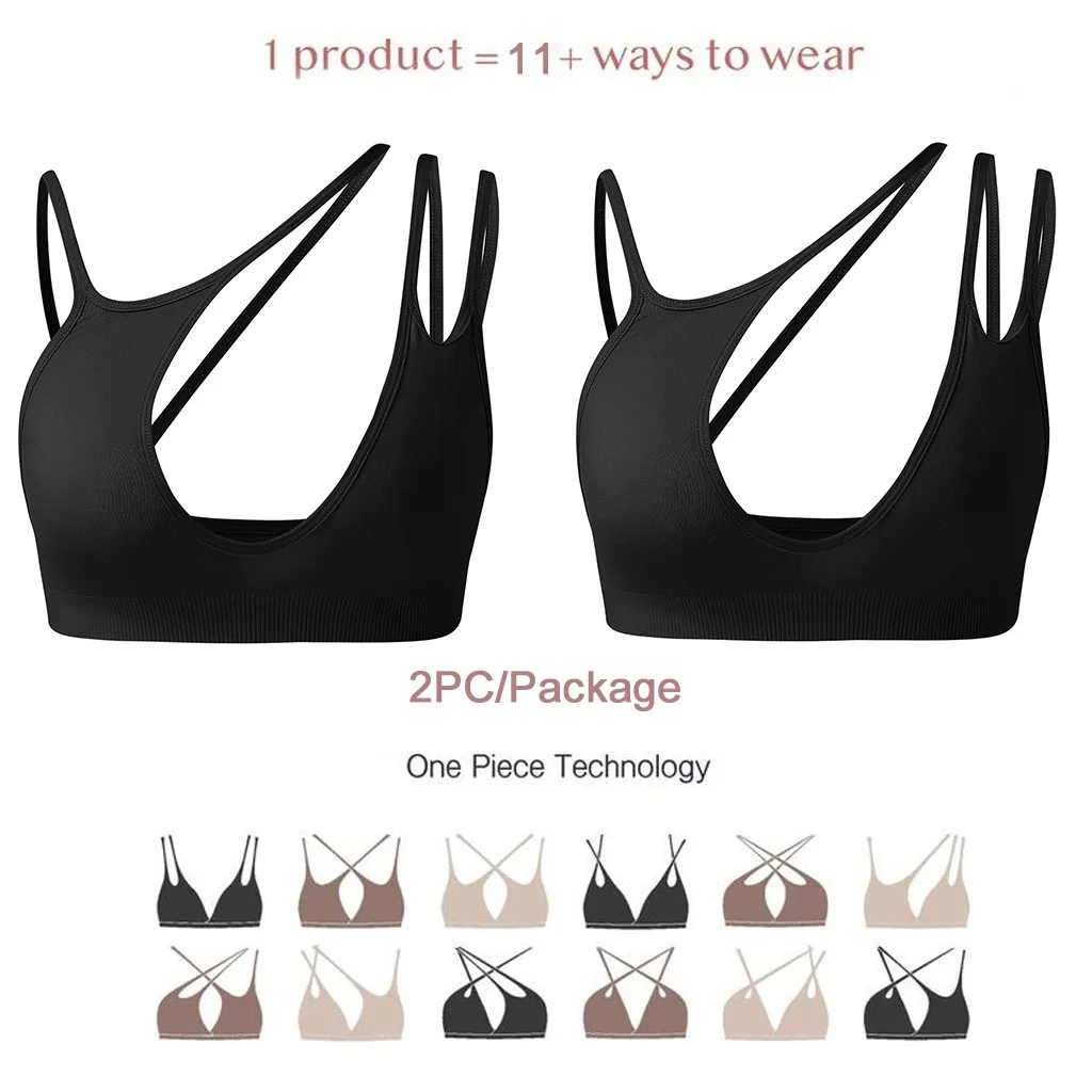 Jaycosin Fashion Bras lightweight Versatility 2PC Underwear Mash Up Bra Intimate Elastic Innovation For Boobs Versatility 129#4