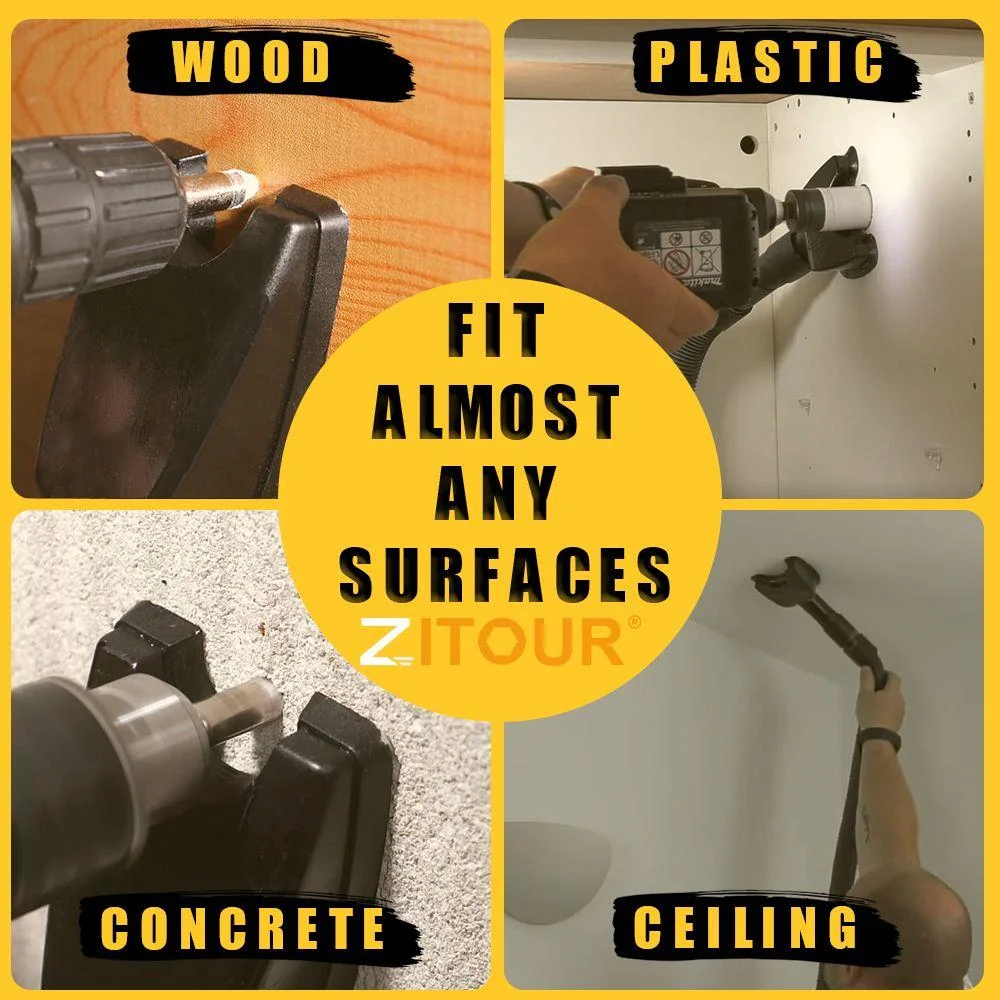 Zezzo&reg; Hands-Free Dust Collector Universial Electric Drill Dust Suction Collector 8lbs Dustproof Device Woodworking Tool drill dust cover tweezer tool dust cover drill dust collector
