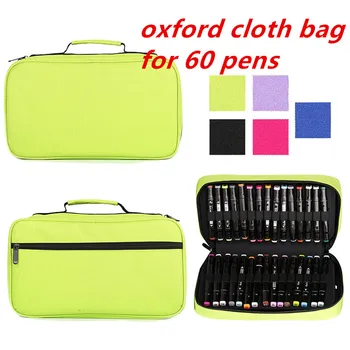 

60 Slots Storage Bag for Mark Pens Portable Painting Pencil Organizer Oxford Cloth Case Detachable Marker Pens Container