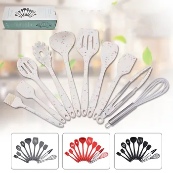 

10Pcs Heat Resistant Silicone Cookware Set Spoon Non-stick Spatula Shovel Cooking Tool Kitchen Utensils Utensilios De Cocina