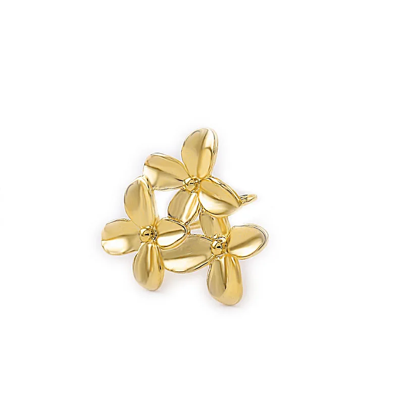 

Factory Wholesale Gold Color Brass Flowers Stud Earrings With S925 SLIVER PIN Earring Jewelry Making Supplies Diy Accessories