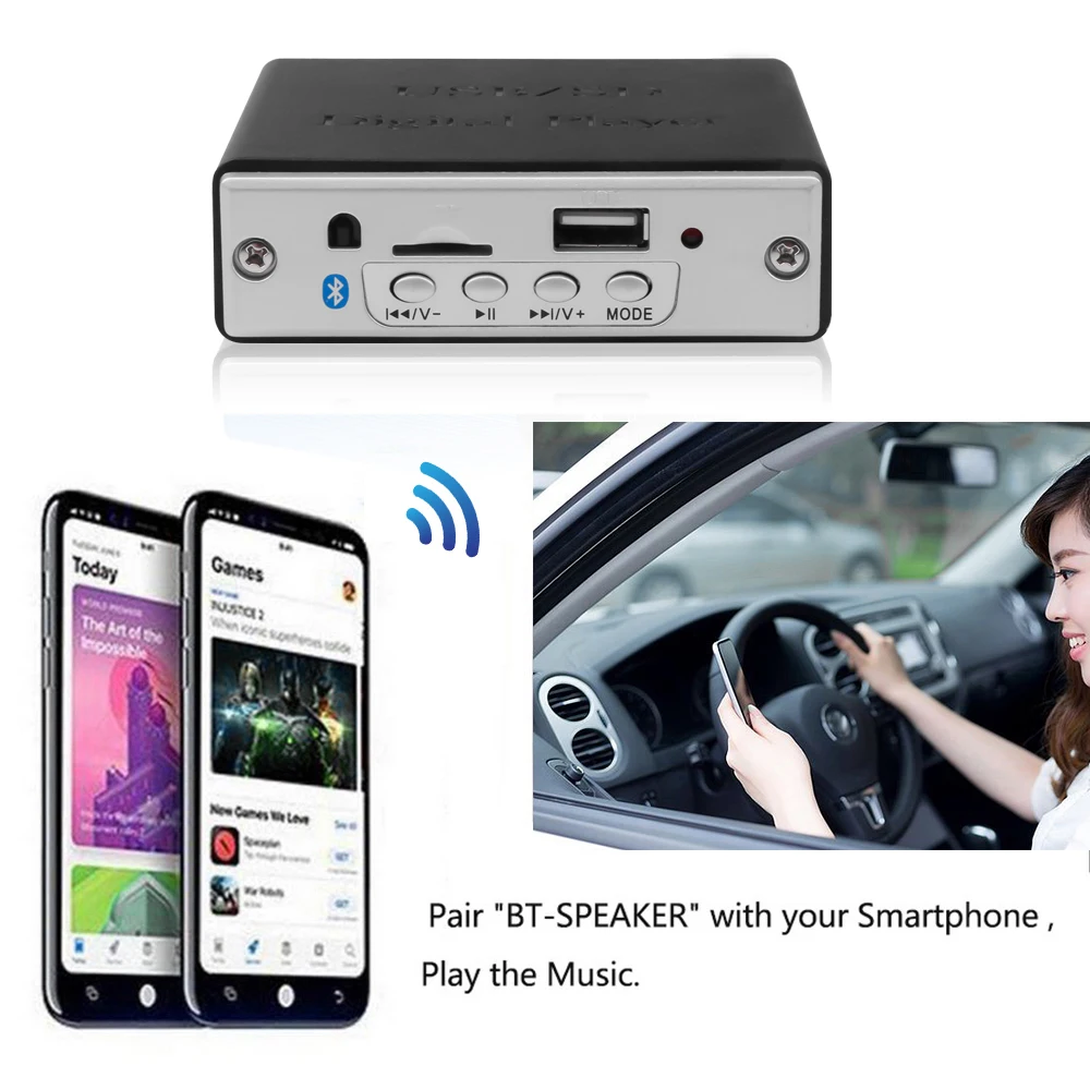 Автомобильный mp3-декодер KEBIDUMEI MP3-плеер с поддержкой MP3/USB/FM радио 12 В постоянного