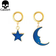 Casvort, 2 шт., пирсинг для ушей, расширитель, туннель, заглушка, Висячие шпильки, седло, ушные измерители, носилки, модные украшения для пирсинга тела, подарок