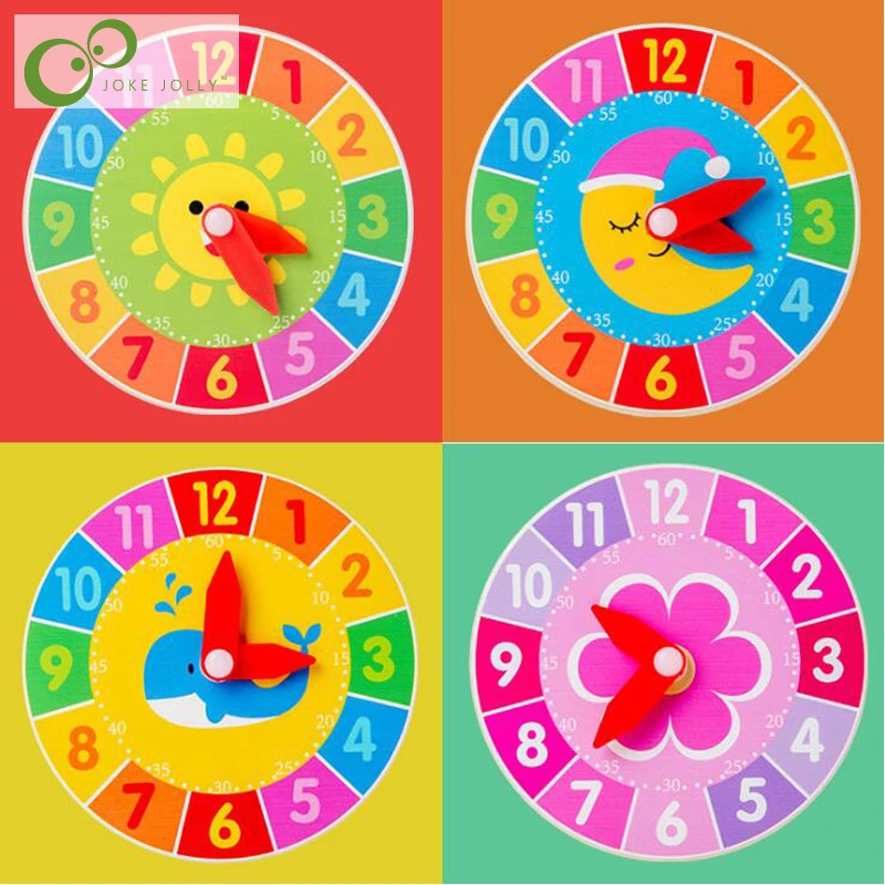 Детские деревянные часы Обучающие Развивающие игрушки Монтессори пособия для