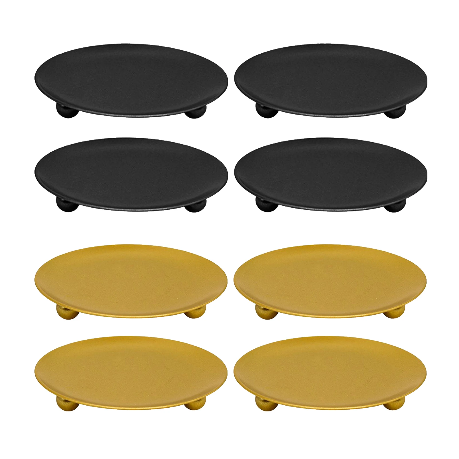 4pcs Candle Holder Plate Tea Light Candlestick Table Stand Wedding Decor 4pcs Candle Holder Plate Tea Light Candlestick Table Stand Wedding Decor