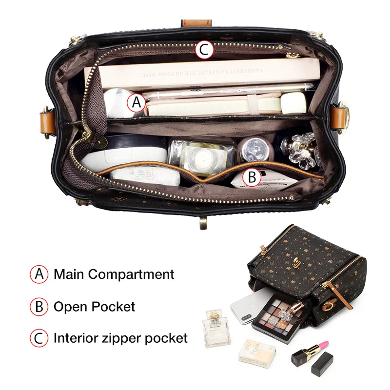 Crossbody Bag FOXER Brand Signature Crossbody Shoulder Bag Lady Monogram Retro Handbag Fashion Women Vintage Female PVC Leather Messenger Bags