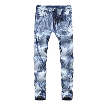 

Locomotive jeans men straight distressed trousers for men Dropshipping color ripped fashion hip hop denim trousers