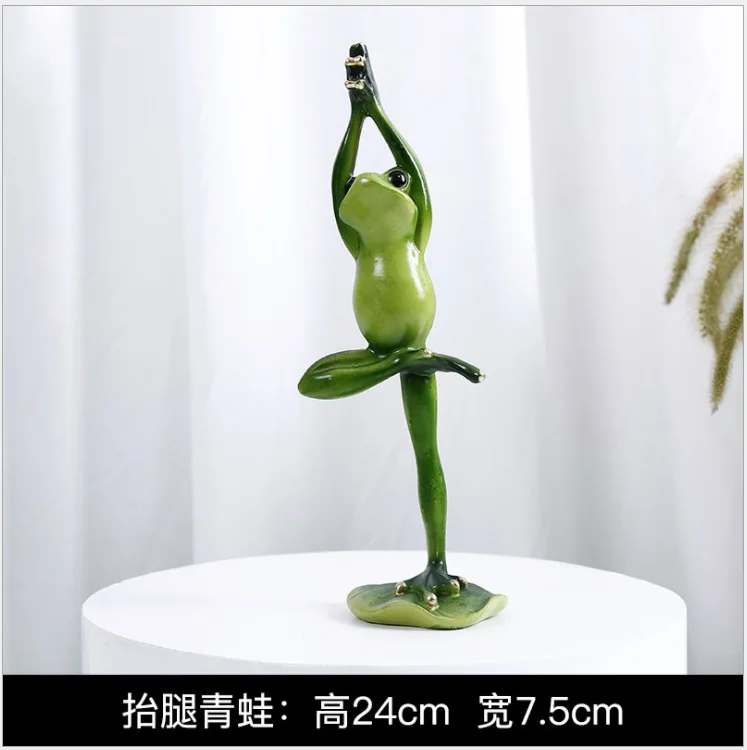 Украшение для дома Kawaii Yoga Frogs фигурка Девичья мечта Современная Смола домашняя скульптура куклы Смола Модель нечетные подарки ремесла животные