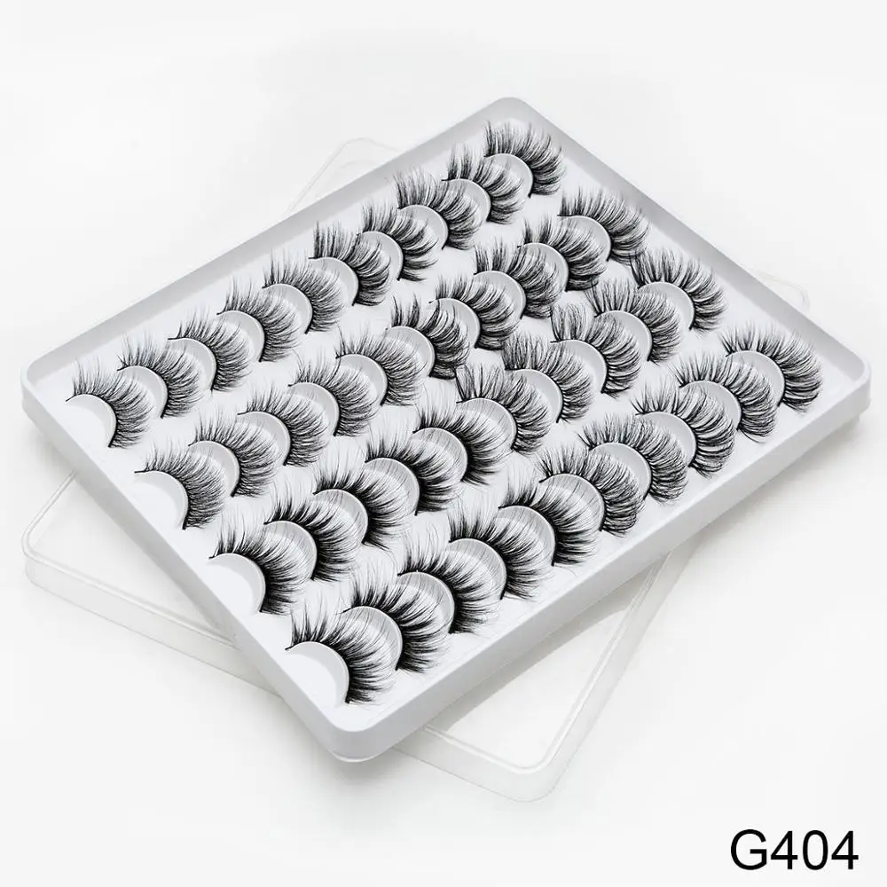 G404 SEXYSHEEP 5/20 пар 3D норковые накладные ресницы натуральные длинные накладные ресницы Объемные Накладные ресницы Макияж Наращивание ресниц - Цвет: G404