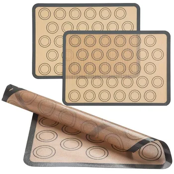 

2pcs Non Stick Macaron Baking Mat for Bake Pan Tray Oven Liners Reusabel Baking Cookie Pastry Mould Sheet Mat Pad