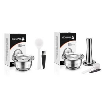 

Coffee Capsule Cup Stainless Steel Refillable Coffee Filters Shell for Vertuo Plus Kitchen Dining Bar Coffeeware