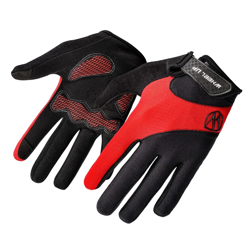 Ветрозащитные велосипедные перчатки, полный палец, guantes ciclismo, сенсорный экран, для езды на горном велосипеде, велосипедные перчатки, тепловые, теплые, мотоциклетные, luva - Цвет: Красный