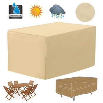 

420D PVC Beige Waterproof Outdoor Patio Garden Furniture Covers Rain Snow Chair covers for Sofa Table Chair Dust Proof Cover
