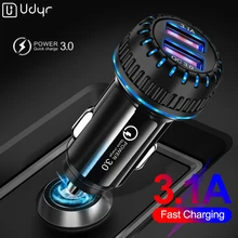 Udyr Quick Charge 4,0 3,0 USB Автомобильное зарядное устройство для iPhone samsung Xiaomi huawei с двумя портами USB быстрая зарядка мобильного телефона автомобильное зарядное устройство