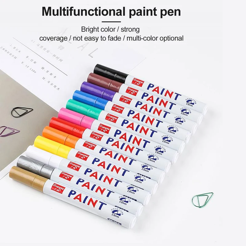 Rotuladores de pintura de 13 colores, marcador permanente de pintura de goma resistente al agua, para neumático de coche, pintura ambiental