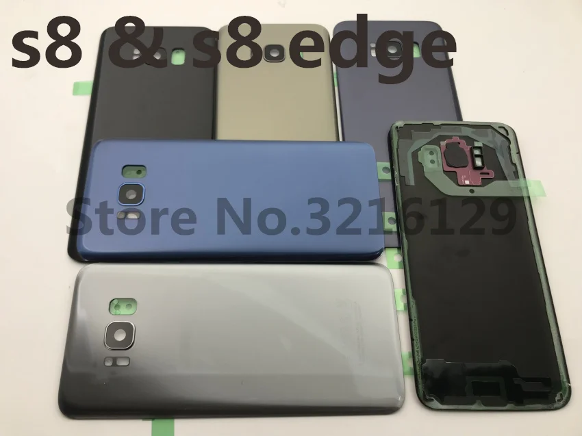 

For Samsung Galaxy S8 G950 S8 plus G955 Battery Back Cover Door Housing+ear Camera Glass Lens Frame Replacement Repair Parts