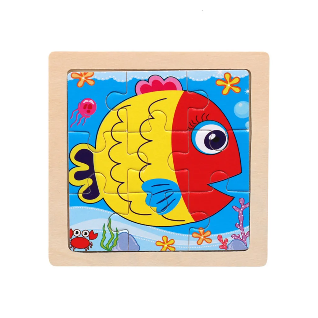 9 Wooden Puzzle Puzzles of Animals From Animated Cartoons From Learning Baby Toys Wood Toys Educational Toys Wood Puzzle Games