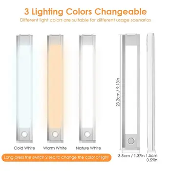 

60 LED Closet Light Rechargeable Motion Sensor Light 120 degree Angle Adjustable USB Under Cabinet Light Wireless Luxury