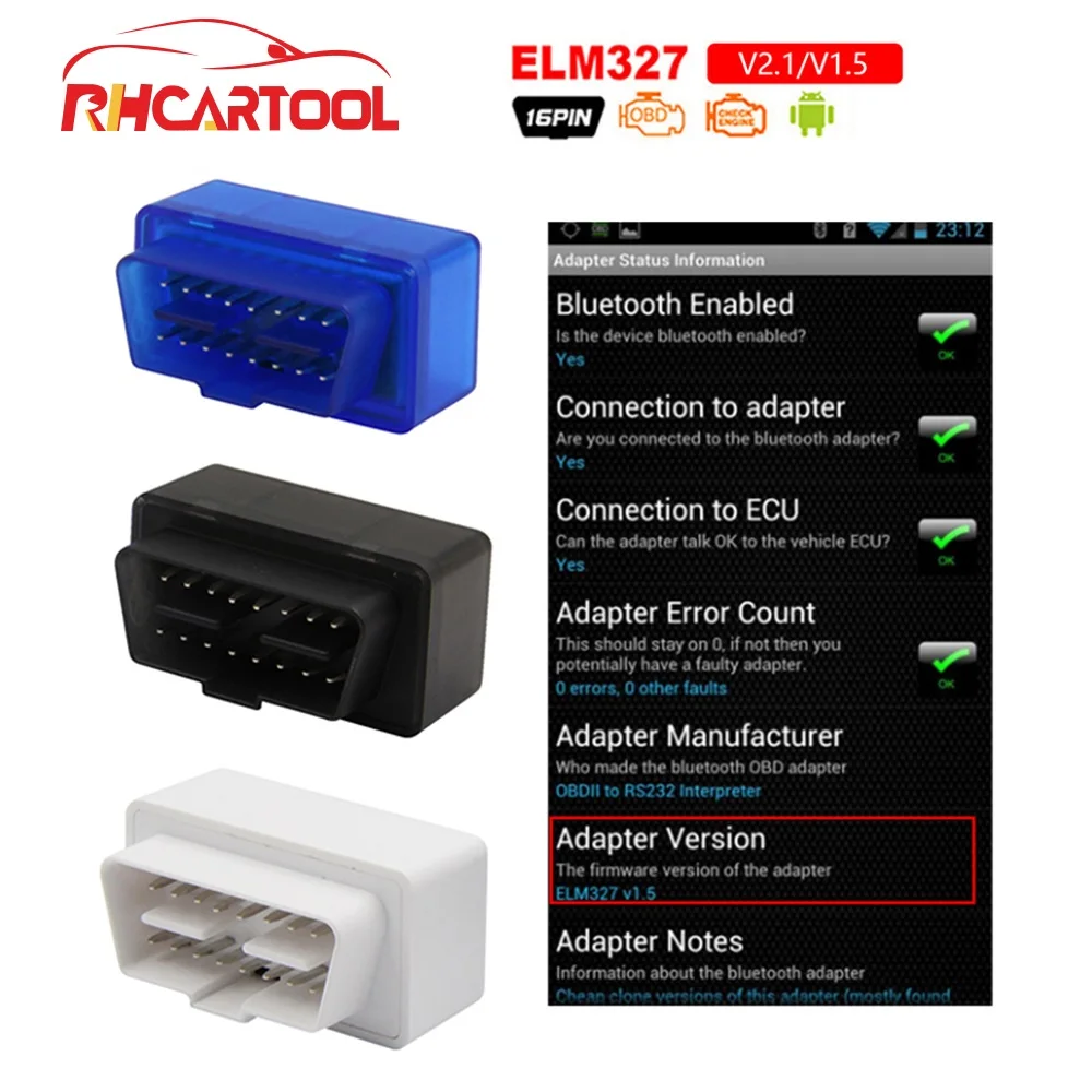 ELM327 V1.5 V2.1 Android 용 OBD2 블루투스 코드 리더 Windows 자동 자동차 진단 스캔 도구