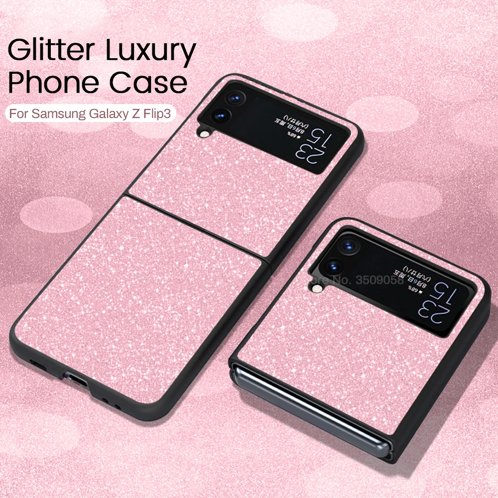 Sumsung ZFlip3 Case Luxury Bling Sparkle Glitter Hard PC Protect Shell Cover For Samsung Galaxy Z Flip3 Flip 3 5G Z3 Coque Funda samsung galaxy z flip3 case