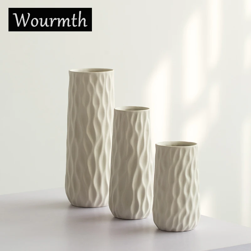 Белая ваза в скандинавском стиле, большая/маленькая/средняя китайская фарфоровая ваза для украшения дома, гостиной, аксессуары, цветочные вазы