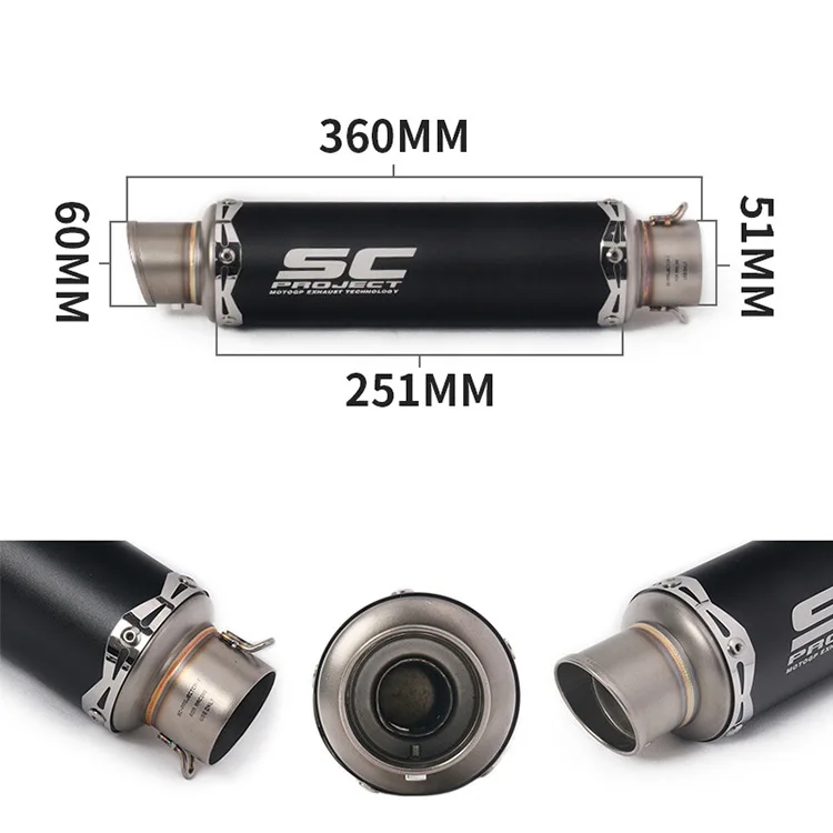 Motorcycle Suitable for Honda CBR300 500 Yamaha R15 FZ1 FZ8 Y15 Modified SC Exhaust Pipe