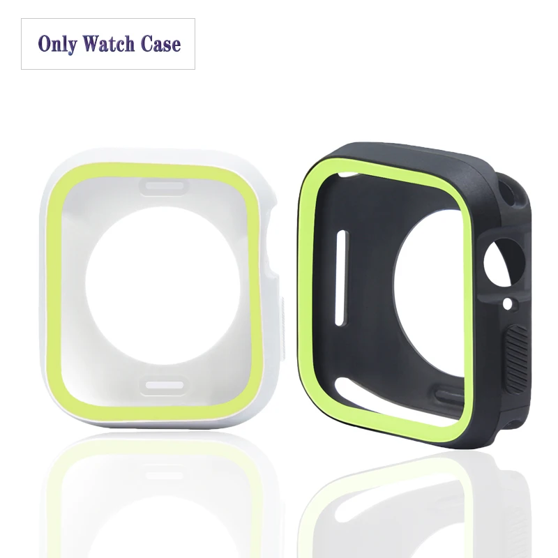 Универсальные Защитные чехлы для Apple Watch 4 3 Case 44 мм 40 мм двухцветный силиконовый чехол для iwatch Series 5 2 1 42 мм 38 мм