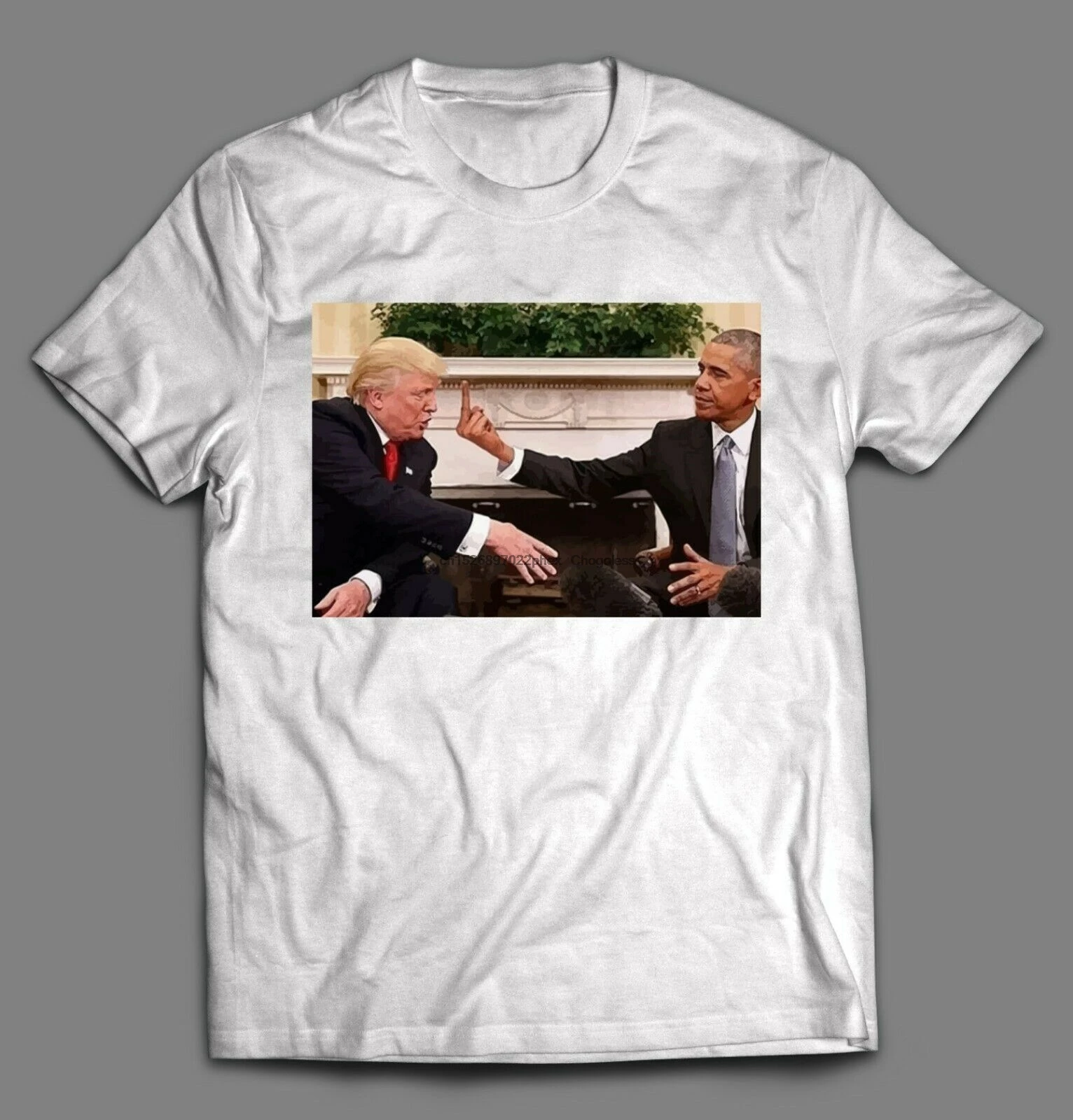 Обама дарит Трампу палец Высококачественная рубашка Сделано в США |
