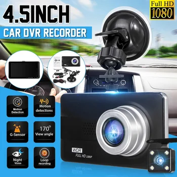 

4.5" Dual Lens HD 1080P Car DVR Camera Dash Camera Dash Cam Video Recorder Auto Registrator Rear View Camera G-sensor
