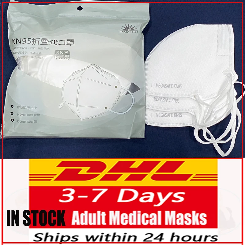 

50pcs KN95 dhl Valve Mask 5 Layer Flu Anti Infection N95 Protective Masks ffp2 Respirator PM2.5 Safety Same As KF94 FFP3 masque