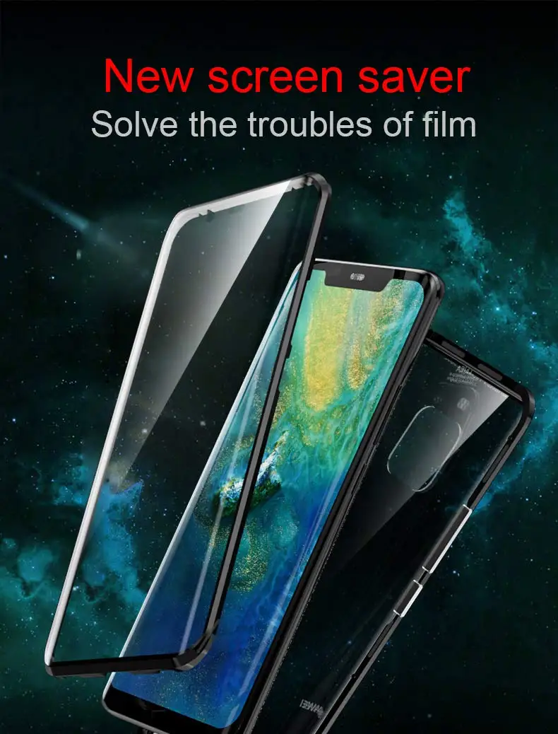 Чехлы с магнитной абсорбцией для Huawei Mate 10 10Pro 10 lite, задняя крышка для телефона, металлический стеклянный панель для Huawei Mate 10