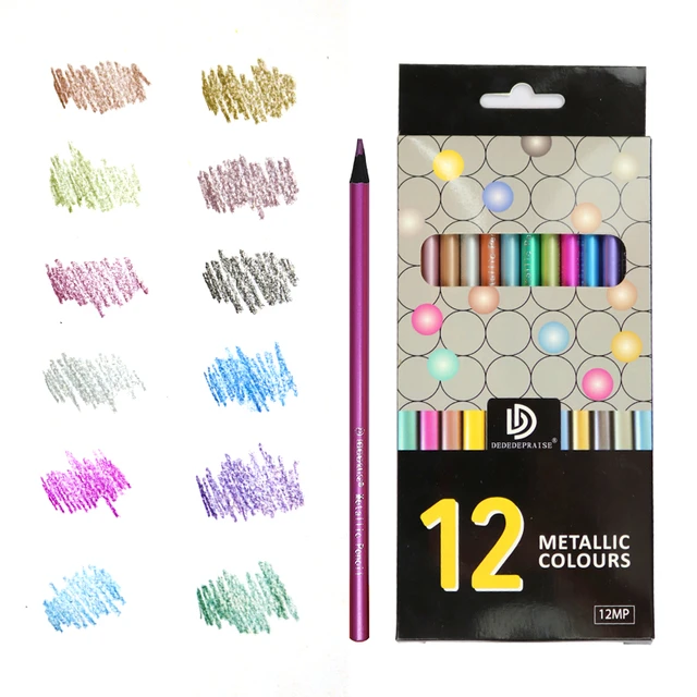 Dededepraise Metallic Colored Pencils, Painting Supplies For