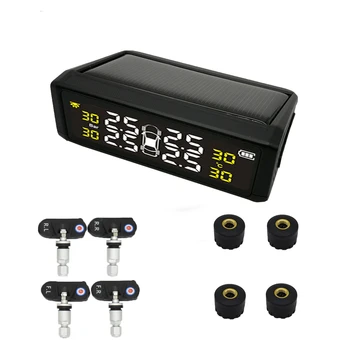 

TPMS Tire Pressure Alarm Monitoring System Smart Solar Tyre Pressure Monitor 4 Sensor Valve TMPS Sewiyolin New S05W S05N D03N