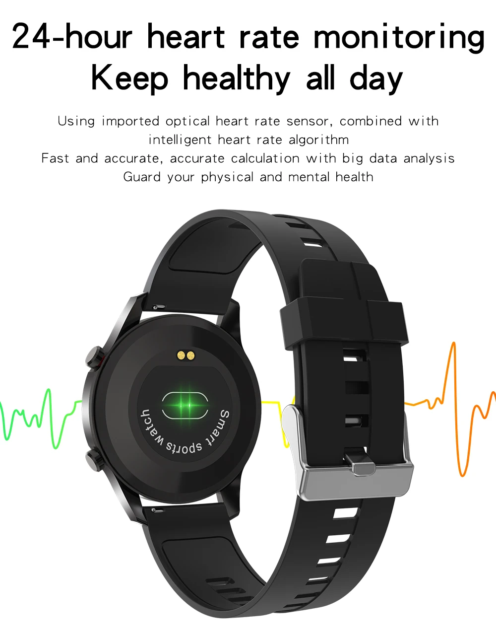 Full Touch Screen Bluetooth Heart Rate Fitness Smartwatches