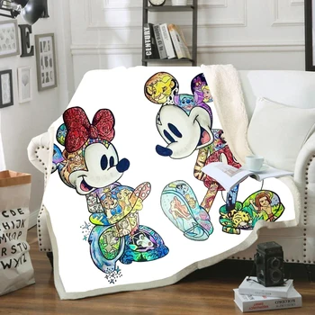 

Disney Mickey Minnie Mouse Blanket Cartoon Sherpa Fleece Blankets Throws on Bed/Crib/Couch 150x200CM Baby Girls Boys Kids Gift