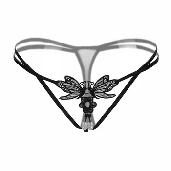 

Hot Embroidery Women's Panties Low Waist Metal Clasp Erotic Panties Briefs Transparent Thongs G-string Sexy Underwear Lingerie