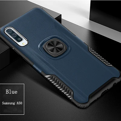 blue Палец кольцо подставка чехол для телефона для samsung Galaxy A50s A30s A50 A10s A10e Note 10 Note 10 Plus противоударный адсорбционный чехол - Цвет: blue
