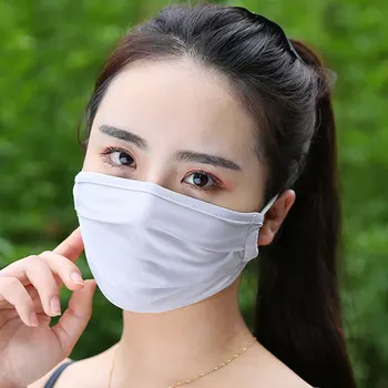 

1PC Outdoor Windproof Washable Face Mask Women Mouth Mask Reusable Solid Color Anime Mask New Arrival Summer Ice Silk Mask Hot