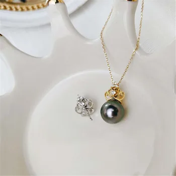 

S925 Sterling Silver Material Pendant Clasp Pearl Pinch Clip Bail Pendant Connectors Bail Beads Jewelry Findings Accessories