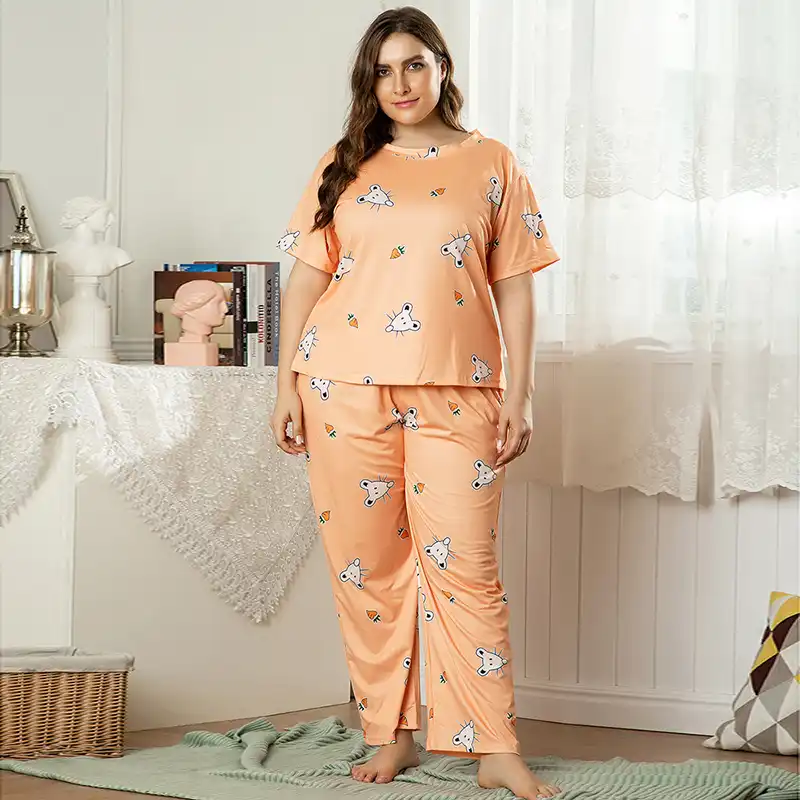 Plus size silk pj set Clearance