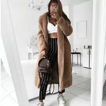 

Ladies Casual Loose Solid Color Long Warm Teddy Coat Ladies Retro Oversize Thick Faux Fur Fashion Coat In Autumn And Winter