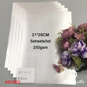 

5pc Cardstock Paper Card Stock Textured Card A4 250gsm DIY Scrapbooking paper pack craft Background pad Alinacraft