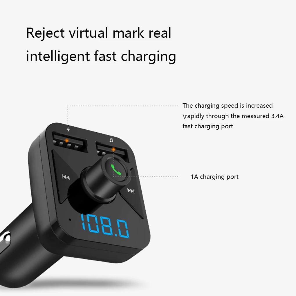Автомобильный MP3-плеер светодиодный экран Bluetooth Hands-Free Match 3.4A зарядный порт USB поддержка tf-карты